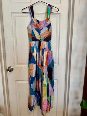 NIC+ZOE like new geometric pleated midi dress